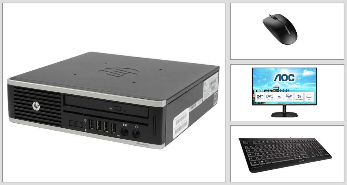 Einsteigerset - HP Compaq (Refurbished)  inkl. Monitor, Maus & Tastatur
